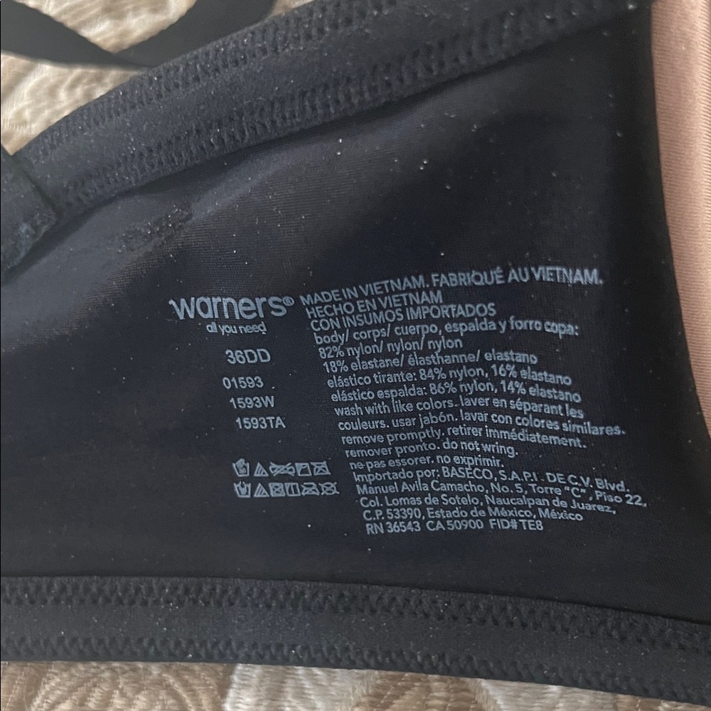 Warner's Classic Black Bra
